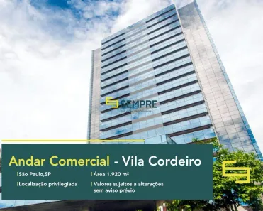 Imóvel Comercial para alugar, 1920m² no Vila Cordeiro, São Paulo