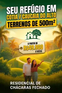 Lote/Terreno à venda, 500m² no Recreio Topázio (Caucaia do Alto), Cotia