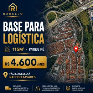 Galpão/Depósito/Armazém para alugar, 115m² no Parque Ipê, São Paulo