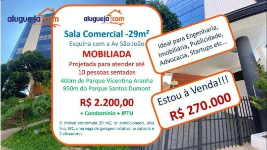 Sala Comercial para venda ou aluguel, 29m² no Jardim Esplanada II, São José dos Campos