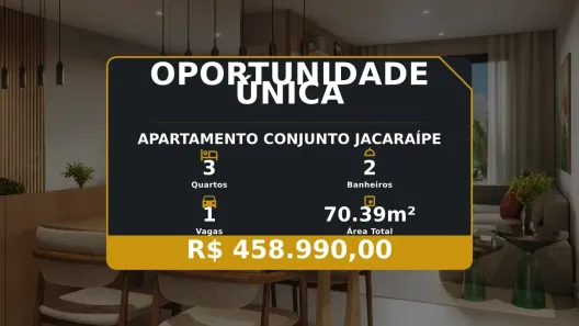 Apartamento com 3 Quartos à venda, 70m² no Conjunto Jacaraípe, Serra