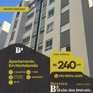 Apartamento com 2 Quartos à venda, 42m² no Jardim Santa Clara do Lago I, Hortolândia
