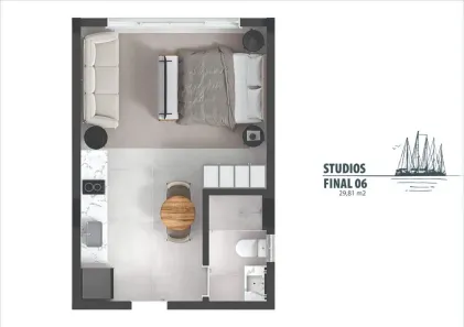 com 1 Quarto à venda, 30m² no José Mendes, Florianópolis