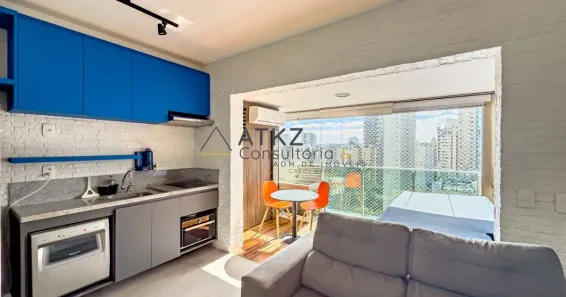 Apartamento com 1 Quarto para alugar, 42m² no Cidade Monções, São Paulo