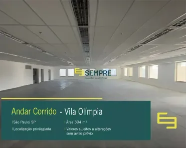 Sala Comercial para alugar, 305m² no Vila Olímpia, São Paulo