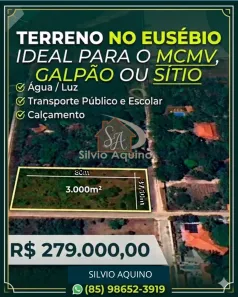 Lote/Terreno à venda, 3000m² no Mangabeira, Eusébio