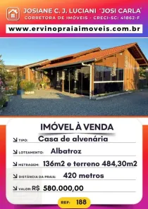Casa com 2 Quartos à venda, 136m² no Praia do Ervino, São Francisco do Sul