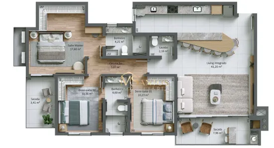 Apartamento com 3 Quartos à venda, 122m² no João Paulo, Florianópolis