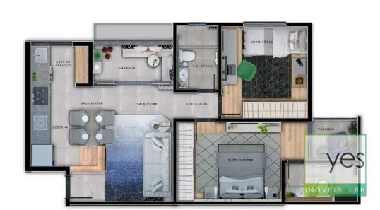 Apartamento com 2 Quartos à venda, 62m² no Santa Efigênia, Belo Horizonte