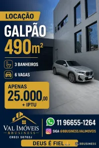 Galpão/Depósito/Armazém para alugar, 490m² no Jardim São Caetano, São Caetano do Sul