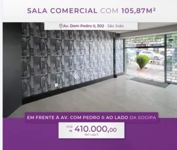 Ponto Comercial à venda, 106m² no São João, Porto Alegre