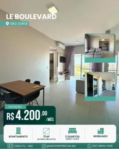 Apartamento com 2 Quartos para alugar, 72m² no Dom Pedro I, Manaus
