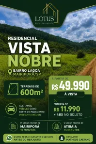 Lote/Terreno à venda, 600m² no Centro, Mairiporã