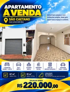Apartamento com 3 Quartos à venda, 67m² no São Caetano, Salvador