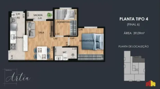Apartamento com 2 Quartos à venda, 39m² no Jardim Independência, São Paulo