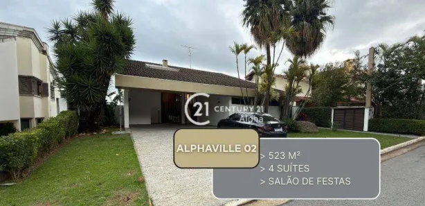 Casa de Condomínio com 5 Quartos para alugar, 523m² no Alphaville Residencial Dois, Barueri