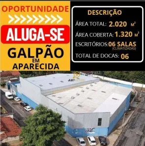 Galpão/Depósito/Armazém para alugar, 1320m² no Jardim Rosa do Sul, Aparecida de Goiânia