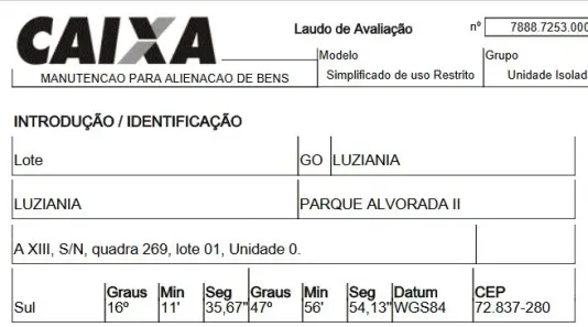 Lote/Terreno à venda, 5625m² no Parque Alvorada II, Luziânia