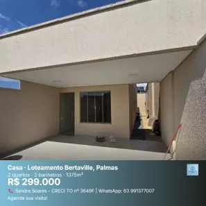 Casa com 2 Quartos à venda, 79m² no Loteamento Bertaville, Palmas
