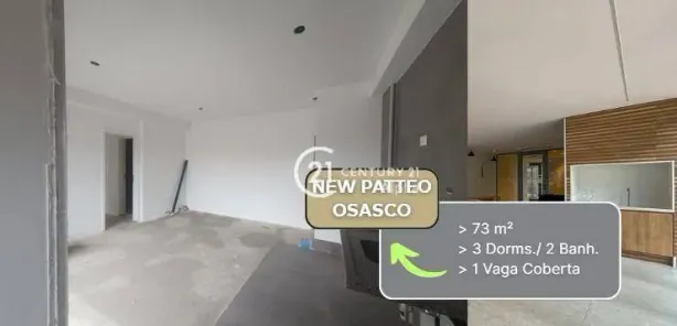 Apartamento com 3 Quartos à venda, 73m² no Bela Vista, Osasco