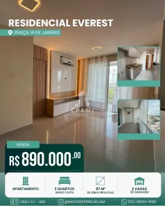 Apartamento com 3 Quartos à venda, 87m² no Centro, Manaus