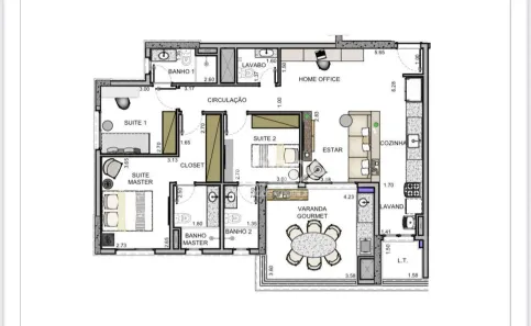 Apartamento com 3 Quartos à venda, 115m² no Morada da Colina, Uberlândia