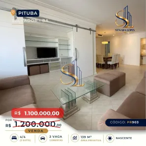 Apartamento com 4 Quartos à venda, 139m² no Pituba, Salvador