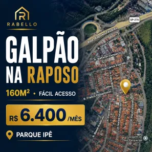 Galpão/Depósito/Armazém para alugar, 160m² no Parque Ipê, São Paulo