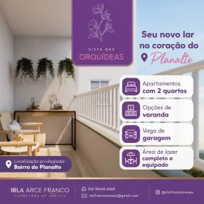 Apartamento com 2 Quartos à venda, 38m² no Planalto, Manaus