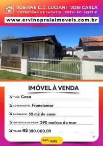 Casa com 2 Quartos à venda, 120m² no Praia do Ervino, São Francisco do Sul