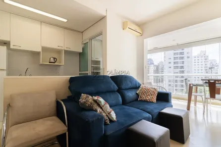 Apartamento com 1 Quarto para alugar, 56m² no Cerqueira César, São Paulo