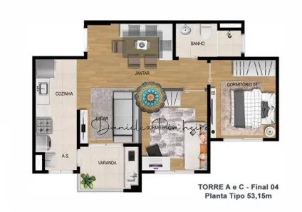 Apartamento com 2 Quartos à venda, 53m² no Jardim Carolina, Jundiaí