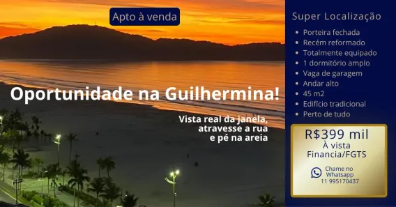 Apartamento com 1 Quarto à venda, 45m² no Guilhermina, Praia Grande
