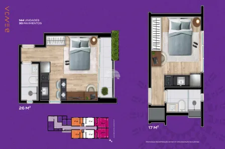 Apartamento com 1 Quarto à venda, 17m² no Centro, Curitiba