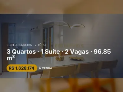 Apartamento com 3 Quartos à venda, 96m² no Bento Ferreira, Vitória