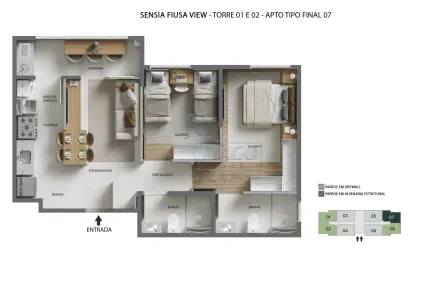 Apartamento com 2 Quartos à venda, 59m² no Quinta da Primavera, Ribeirão Preto