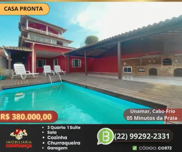 Casa com 3 Quartos à venda, 70m² no Samburá (Tamoios), Cabo Frio