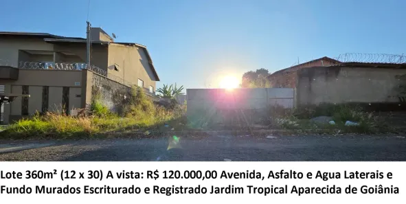 Lote/Terreno à venda, 360m² no Jardim Tropical, Aparecida de Goiânia