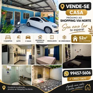 Casa com 3 Quartos à venda, 54m² no Santa Etelvina, Manaus