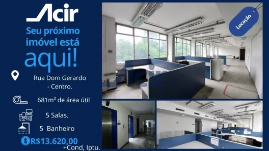 Sala Comercial para alugar, 680m² no Centro, Rio de Janeiro