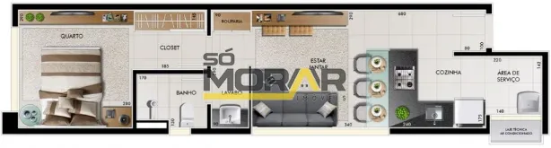 Apartamento com 1 Quarto à venda, 43m² no Barro Preto, Belo Horizonte