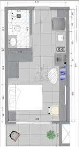 Apartamento com 1 Quarto à venda, 26m² no Bangú, Santo André