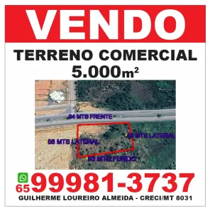 Lote/Terreno à venda, 5000m² no Petrópolis, Várzea Grande