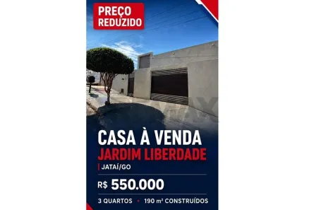Casa com 3 Quartos à venda, 190m² no Setor Central - Parte Baixa, Jataí
