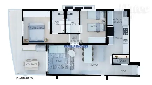Apartamento com 1 Quarto à venda, 55m² no Boqueirão, Santos