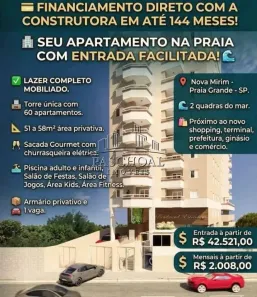 Apartamento com 2 Quartos à venda, 53m² no Mirim, Praia Grande