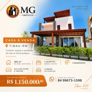 Casa de Condomínio com 3 Quartos à venda, 180m² no Centro, Tibau
