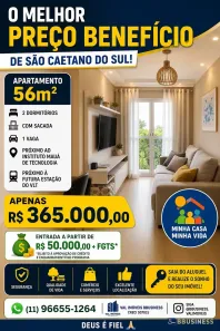 Apartamento com 2 Quartos à venda, 53m² no Mauá, São Caetano do Sul