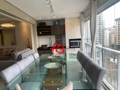 Apartamento com 3 Quartos para alugar, 181m² no Gonzaga, Santos