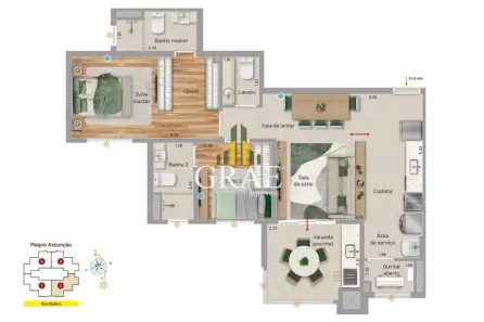 Apartamento com 2 Quartos à venda, 72m² no Vila Assunção, Santo André